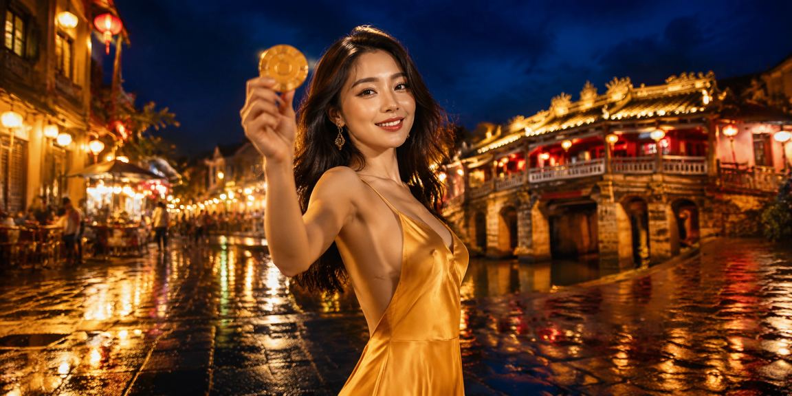 Người dùng phân tích kèo bóng đá tại phố cổ Hội An về đêm với vn781
